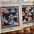 A37. “Race” and “Regatta” signed sailboat prints by Michele Lavalette. 